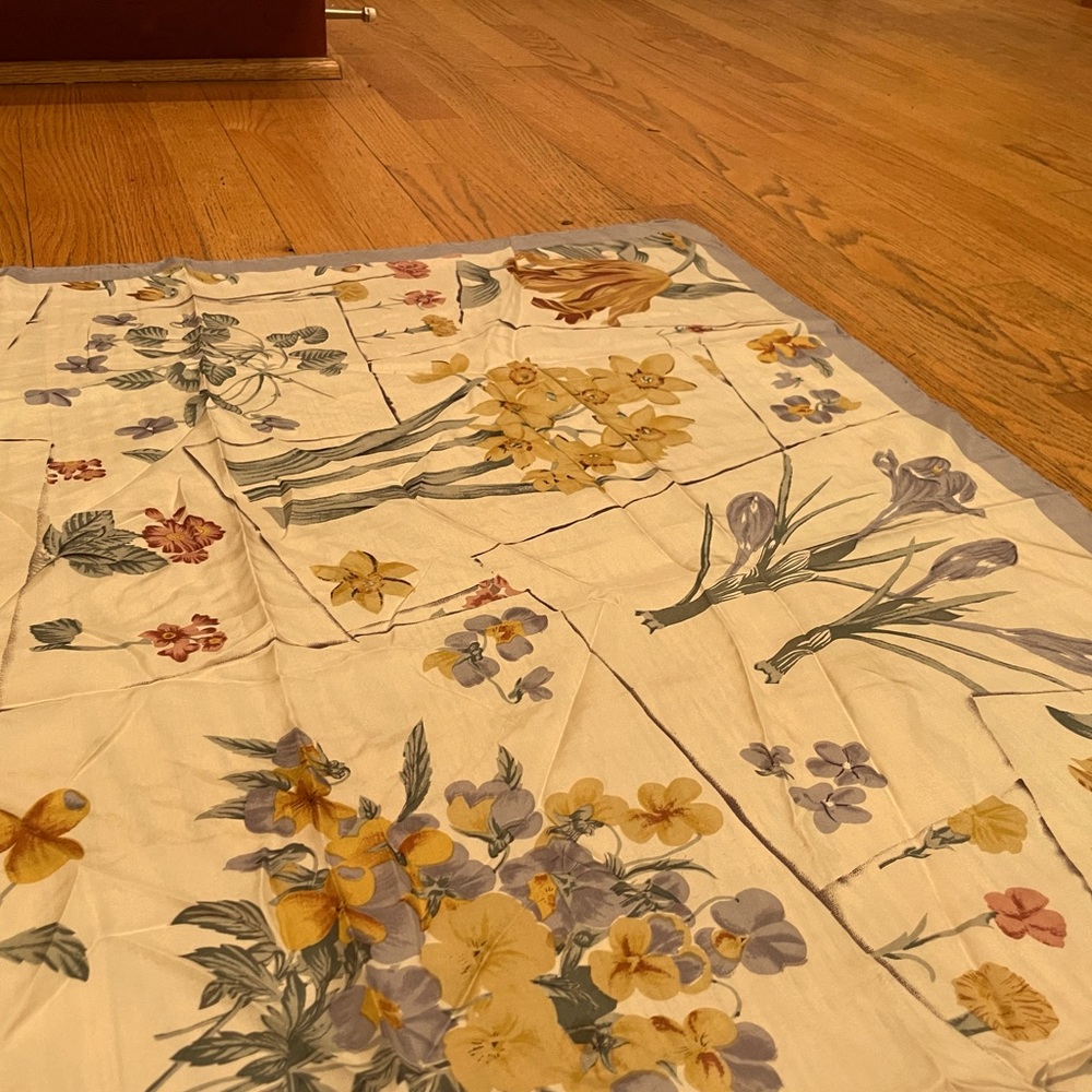 Bill Blass Floral Square Silk Scarf